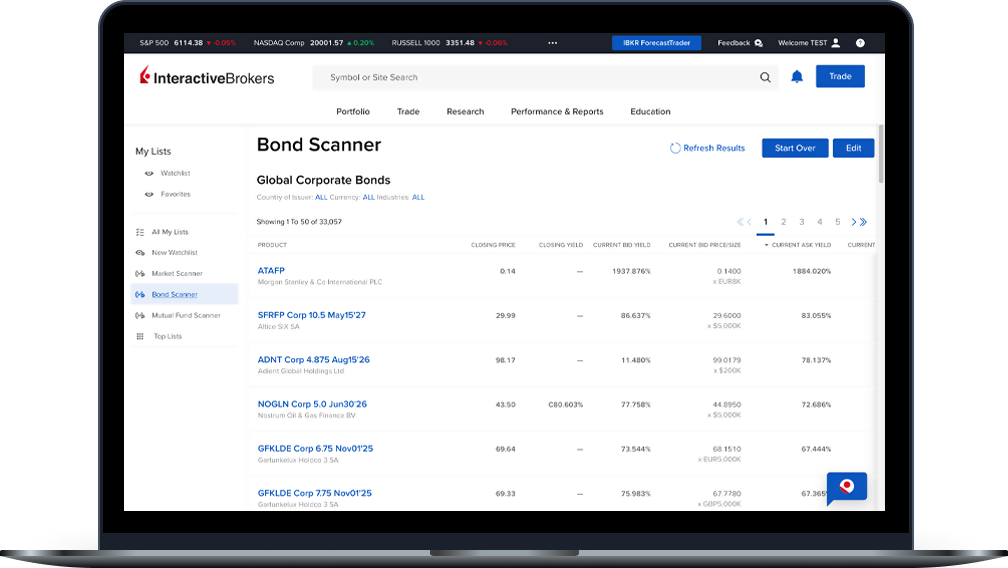Anleihensuche auf dem PC