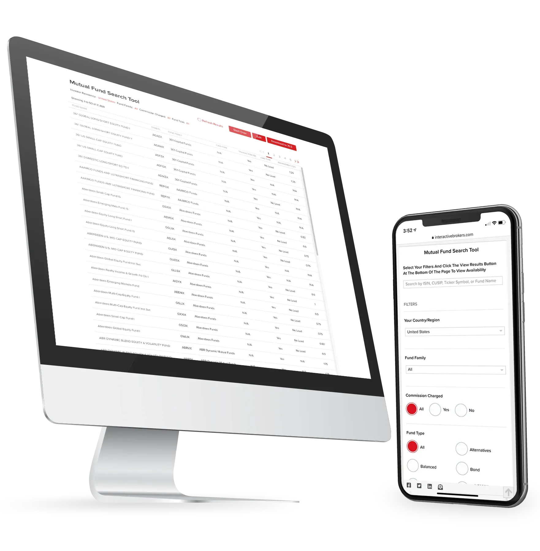 Recherche de fonds de communs de placement par ordinateur